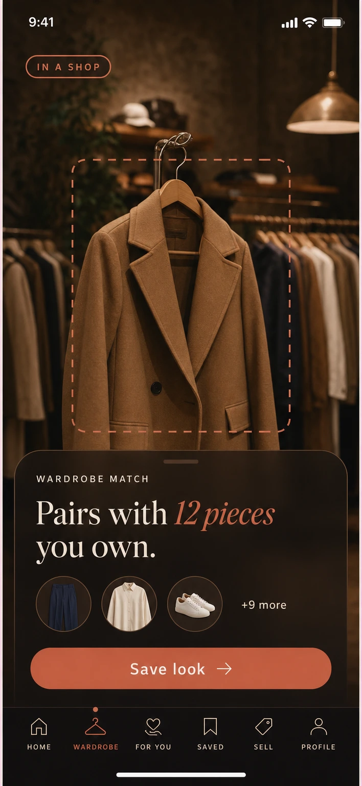 In a shop — pairs with 12 pieces you own