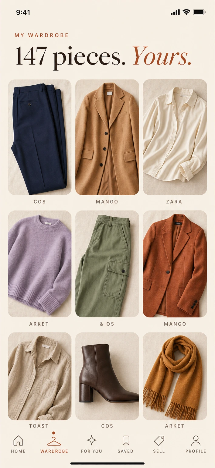 My wardrobe — 147 pieces